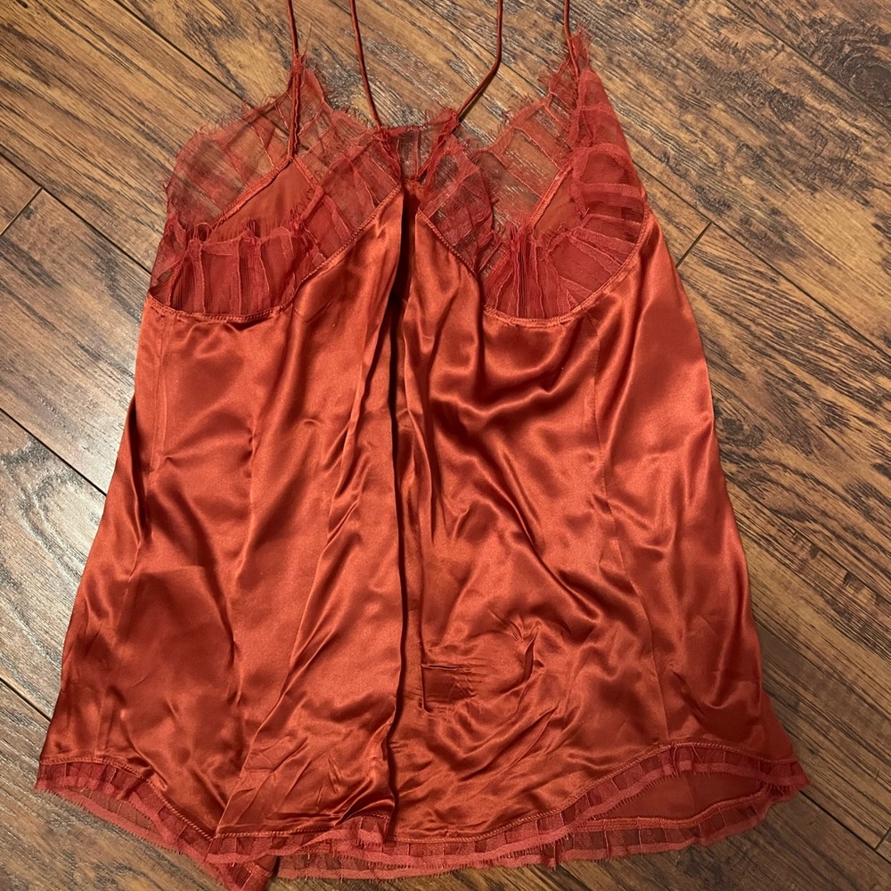 Orange Satin and Lace Camisole - Picture 2 of 4